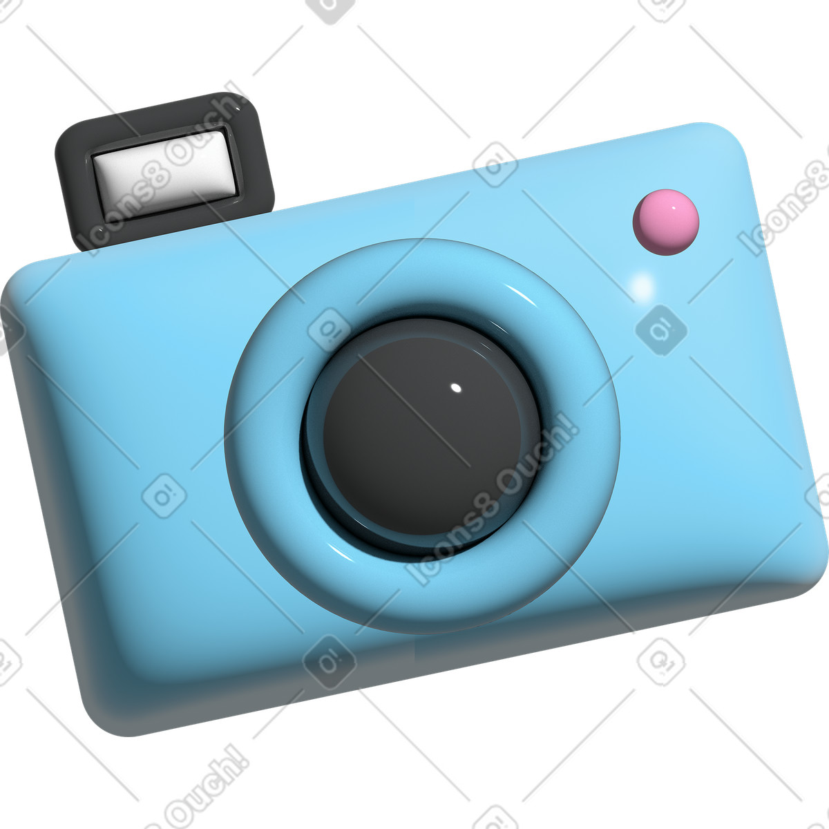 Ilustración Camara azul en estilo Cartoony a descargar en PNG y SVG