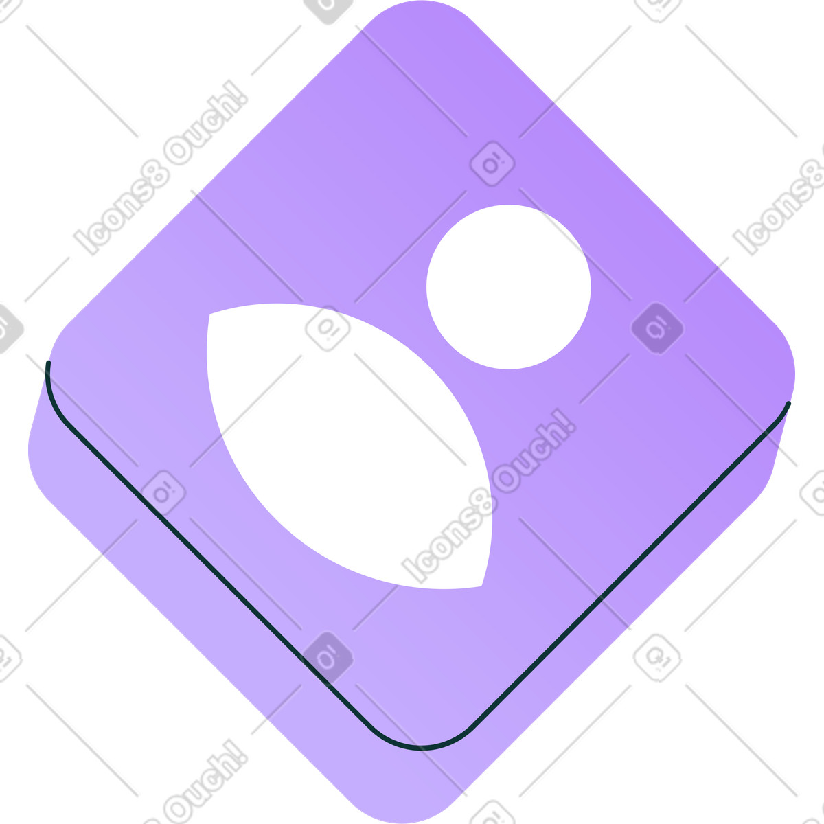 Cubic purple user icon illustration in Florid style download in PNG, SVG