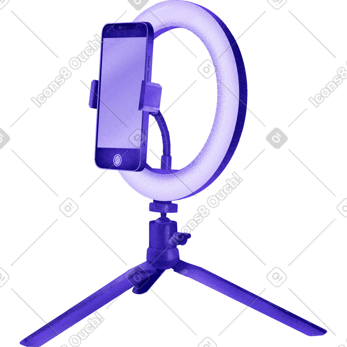 Phone on tripod illustrazione in stile Jumble scarica in PNG, SVG
