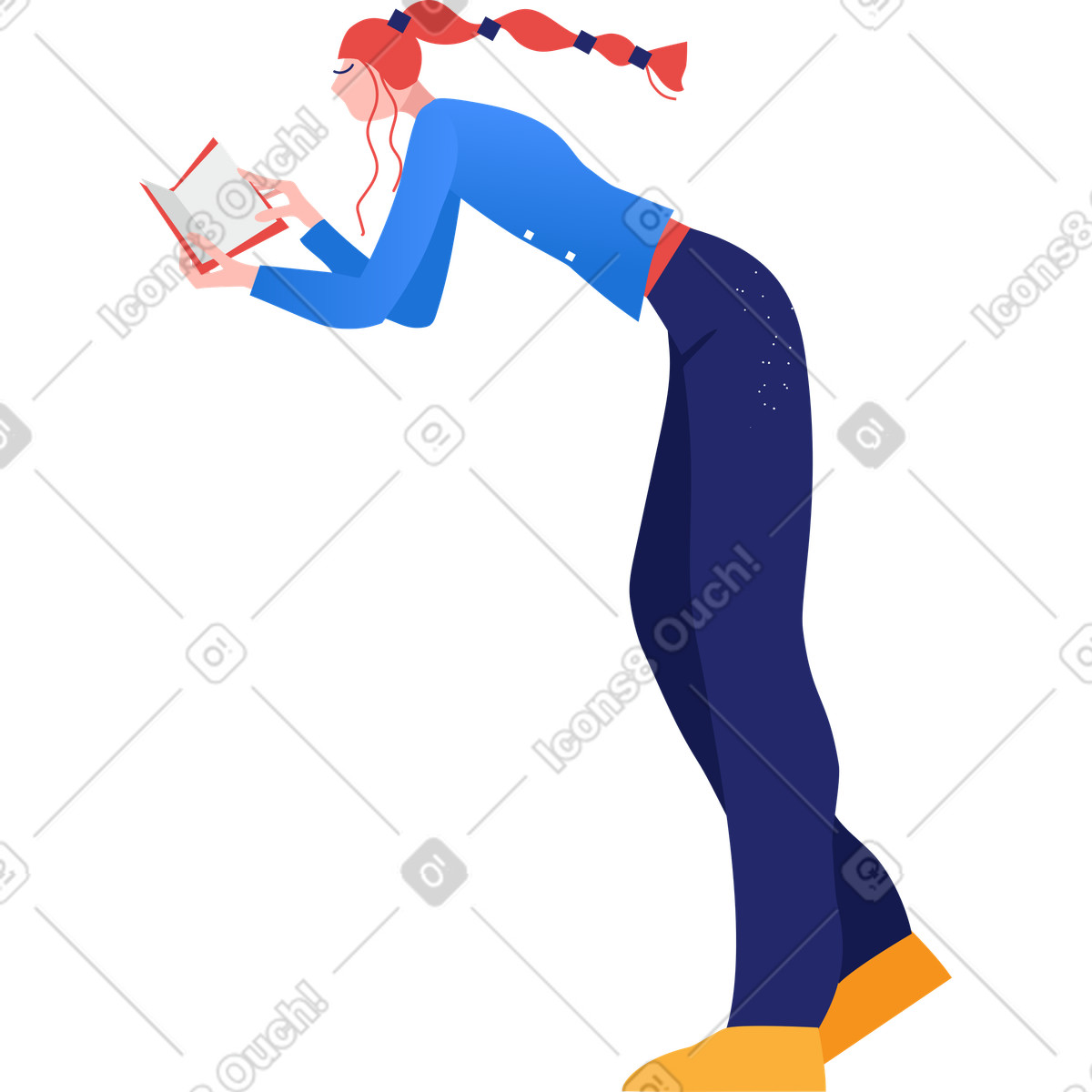Иллюстрация Чтение в стиле Clip — скачать в форматах PNG, SVG
