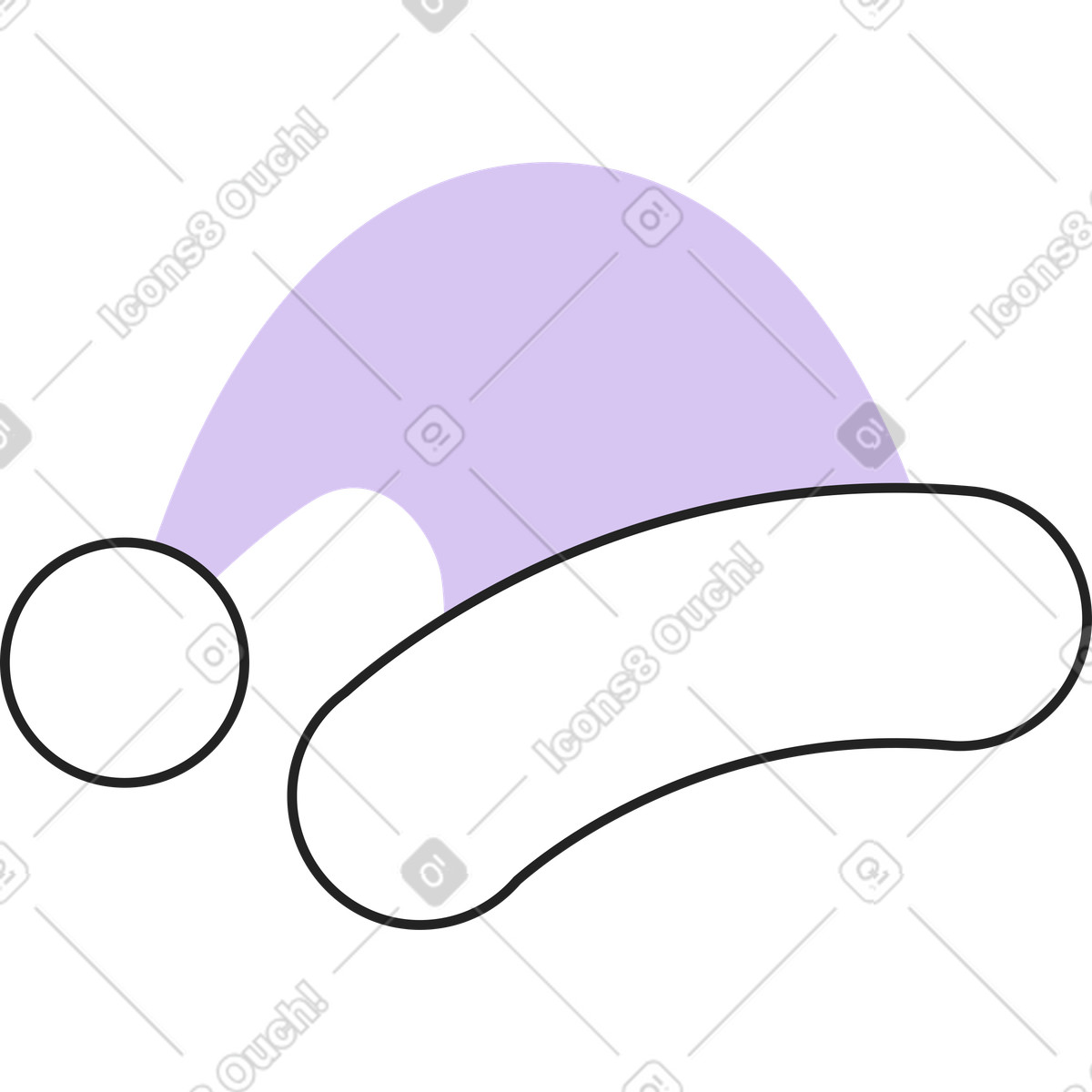 Winter hat with pompom illustration in Sammy Line style download in PNG, SVG