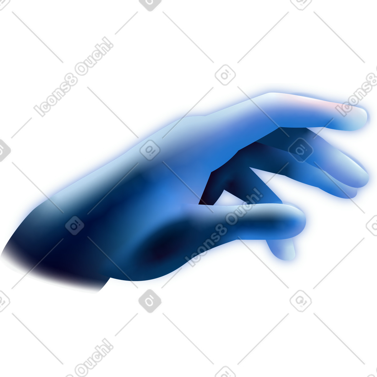 Menschliche hand-Illustration im Dimension-Stil als Download in PNG, SVG