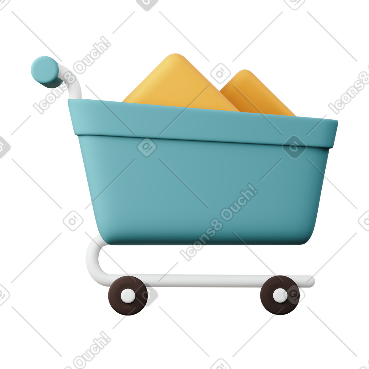 下载 3D Sugary 风格的 Shopping Cart 插画，支持 PNG、SVG 格式
