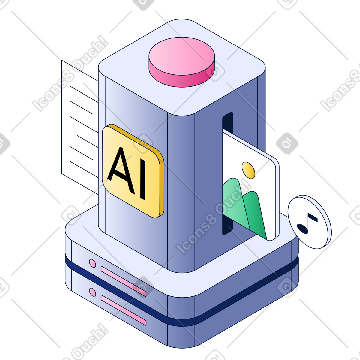 Ai 텍스트-멀티미디어 변환기 illustration in Neat style download in PNG, SVG