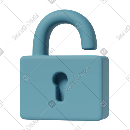 Web要素 Casual life スタイルの 3D Open lock のイラストをPNG、SVG形式でダウンロード