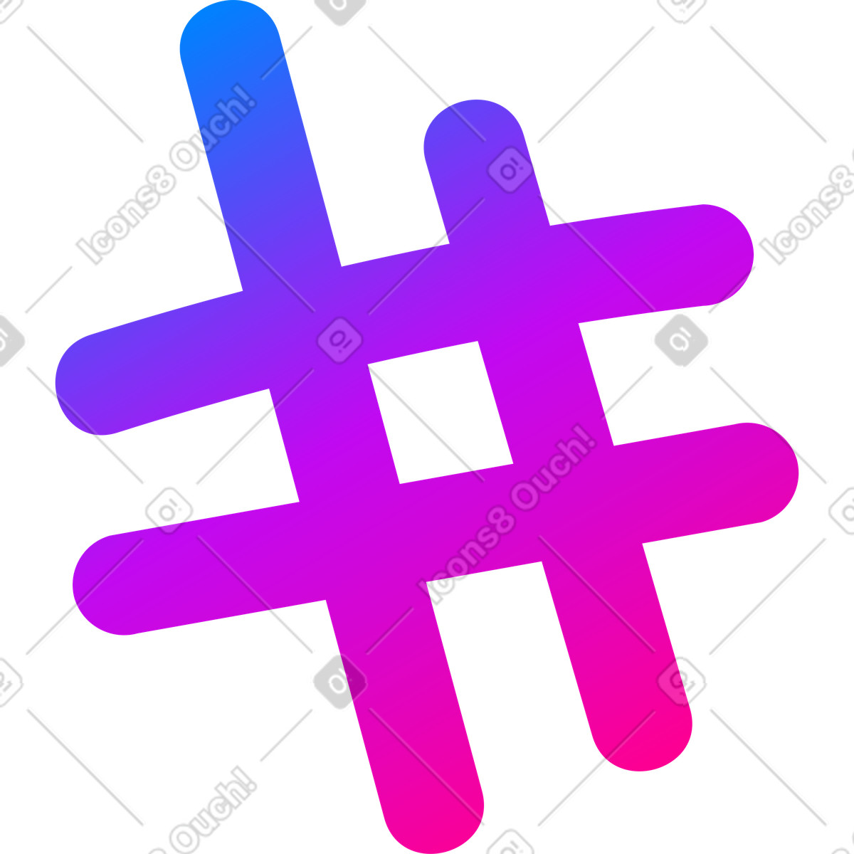 Ilustración Hashtag en estilo Vibrant a descargar en PNG y SVG