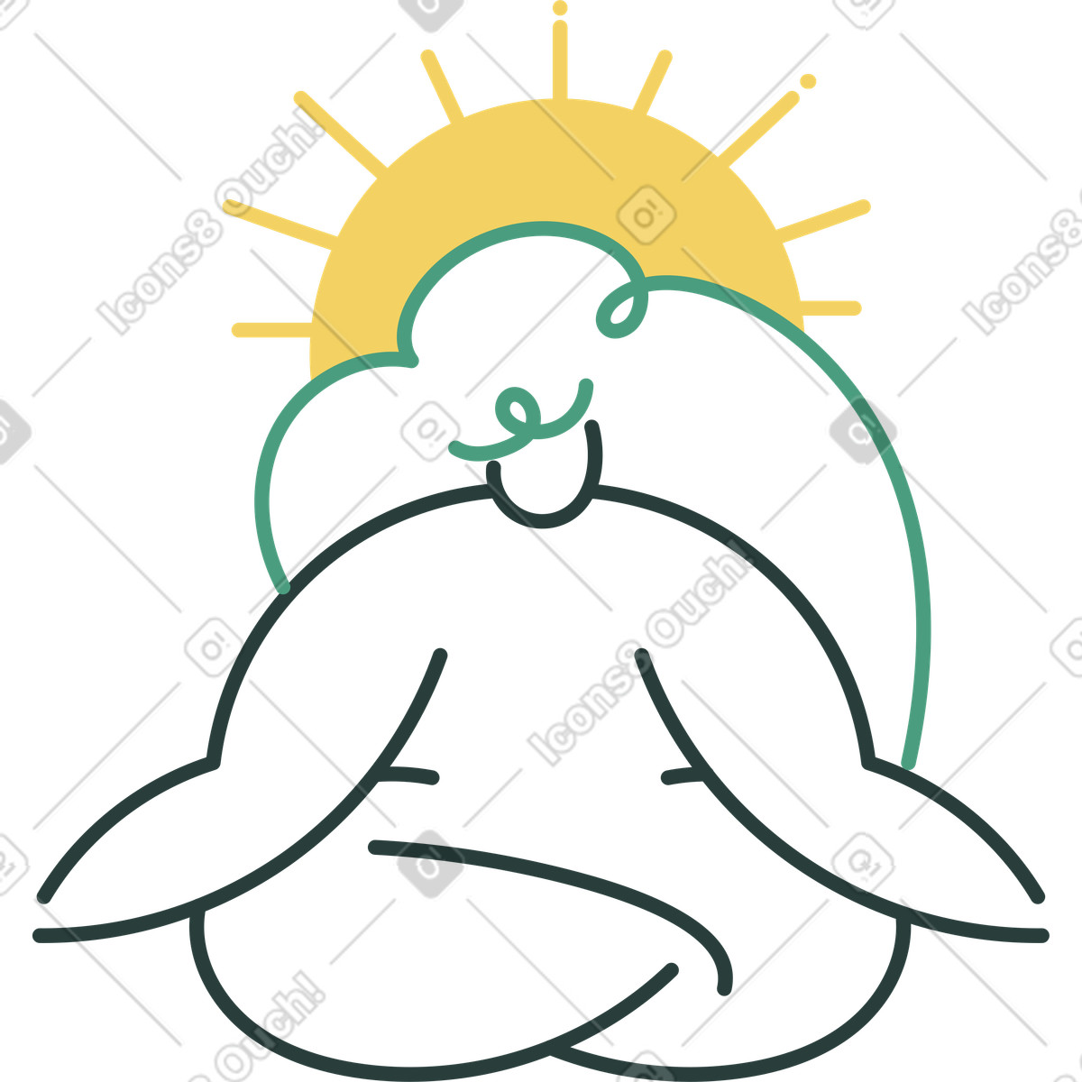 Illustration Fille dans le style Macaroni à télécharger aux formats PNG, SVG