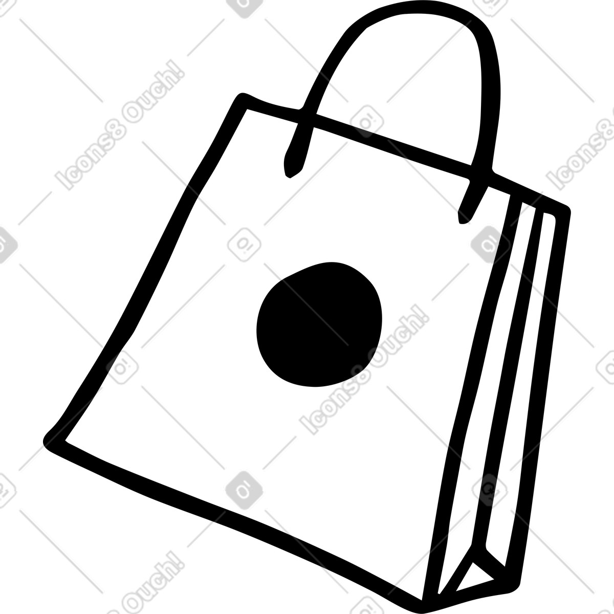 Paper bag illustration in Journal style download in PNG, SVG