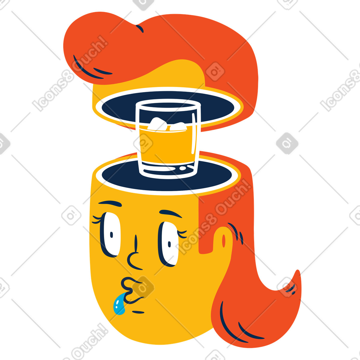 Woman with whiskey on her mind illustration free vector clipart graphics