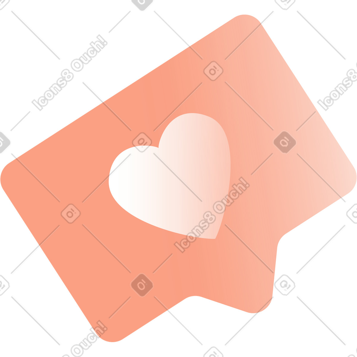 Orange スタイルの Heart in bubble icon のイラストをPNG、SVG形式でダウンロード