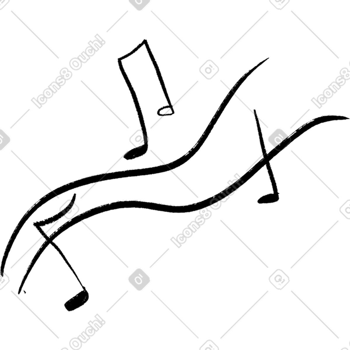 Illustration Notes de musique dans le style Doobry à télécharger aux formats PNG, SVG