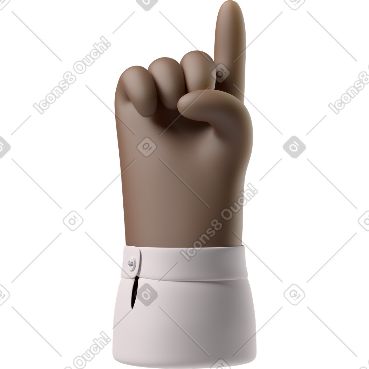 3D Hands Fun&Wild スタイルの 上向きの黒い肌の手 のイラストをPNG、SVG形式でダウンロード