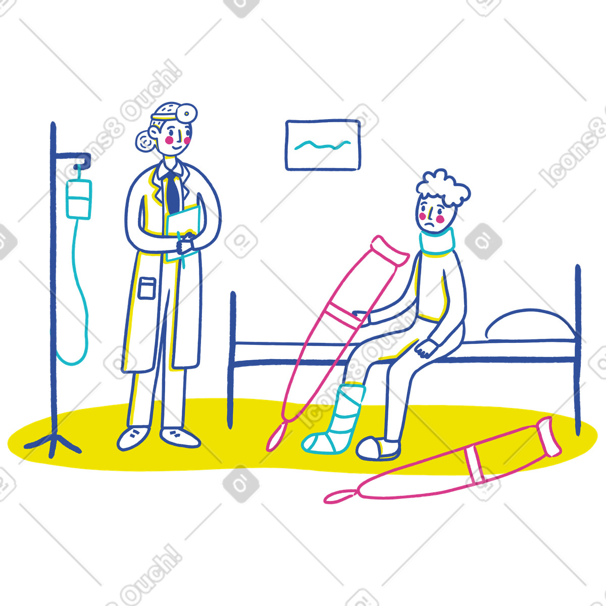 Ilustración Tratamiento por médico en estilo Lime a descargar en PNG y SVG