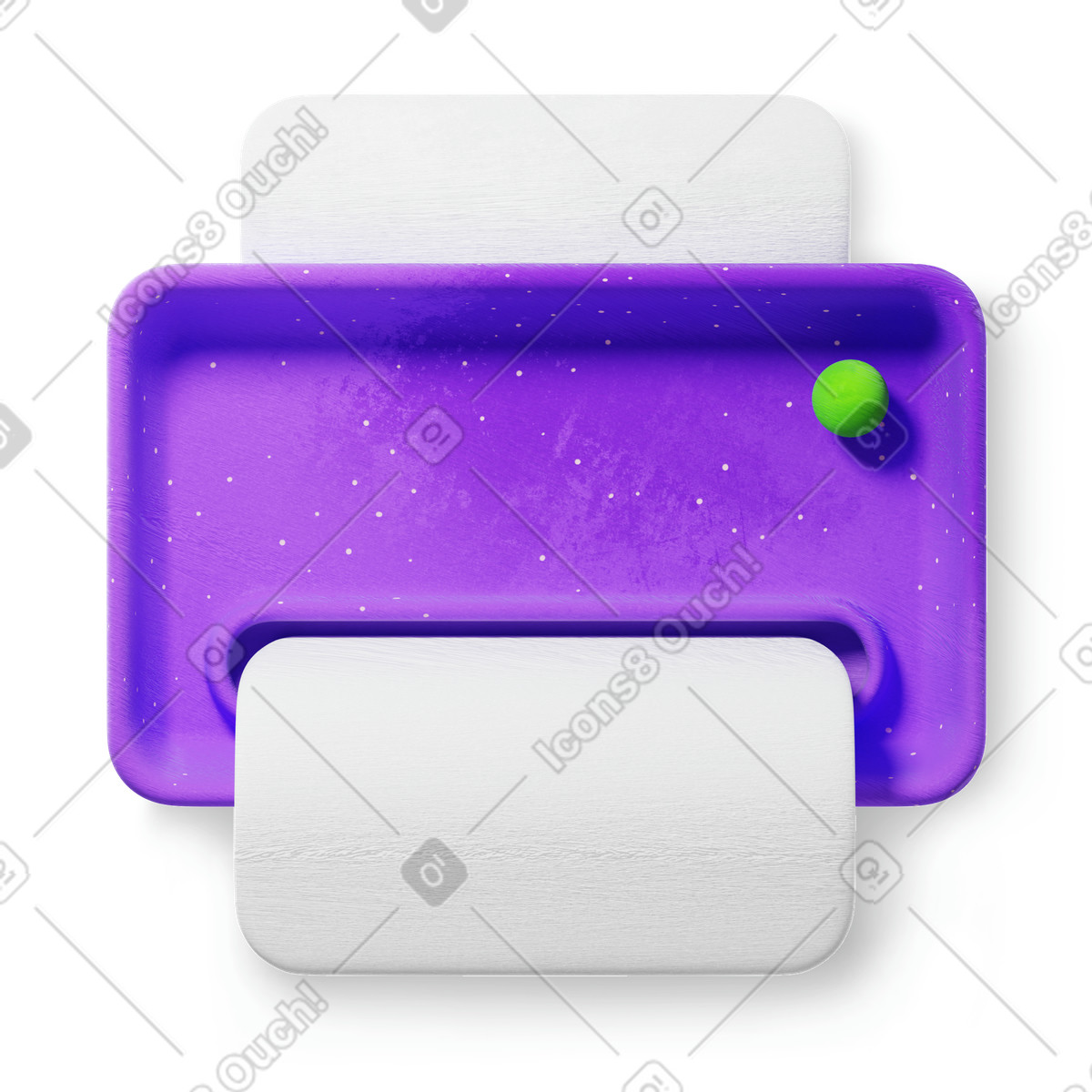 Ilustração de Impressora roxa em no estilo 3D Microsoft Fluent illustration para baixar em PNG, SVG