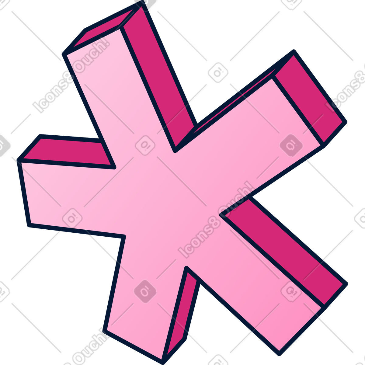 Illustration Astérisque rose dans le style Neat à télécharger aux formats PNG, SVG