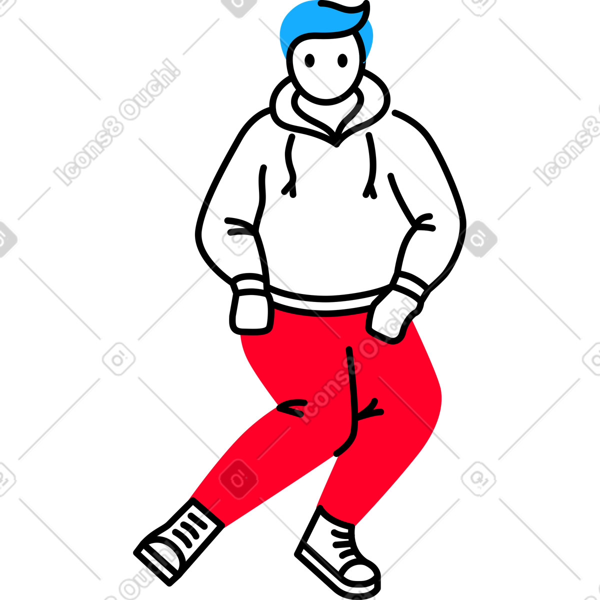 Transistor スタイルの Seated man with bent leg のイラストをPNG、SVG形式でダウンロード