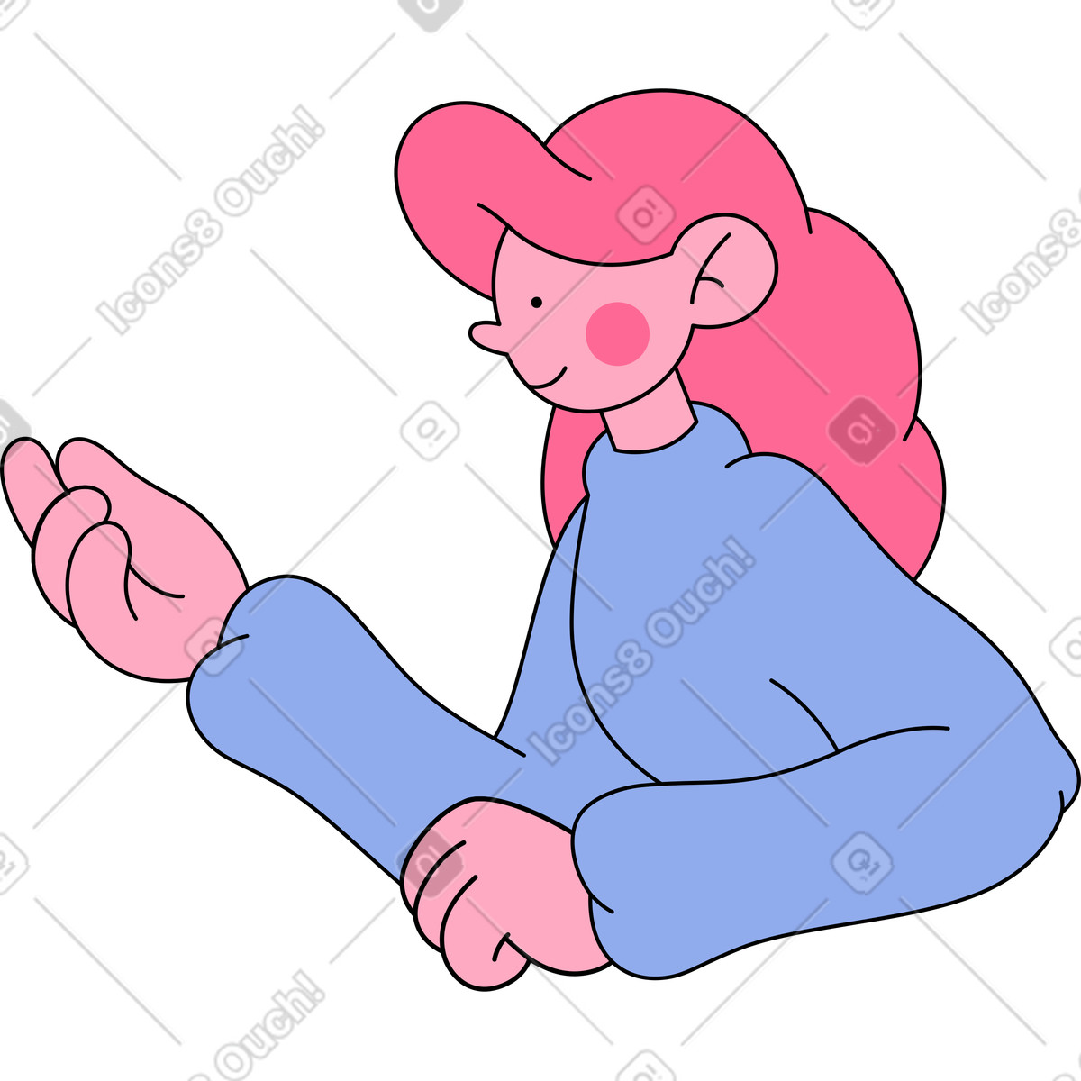 Ilustración 心理学家 en estilo Bloom a descargar en PNG y SVG