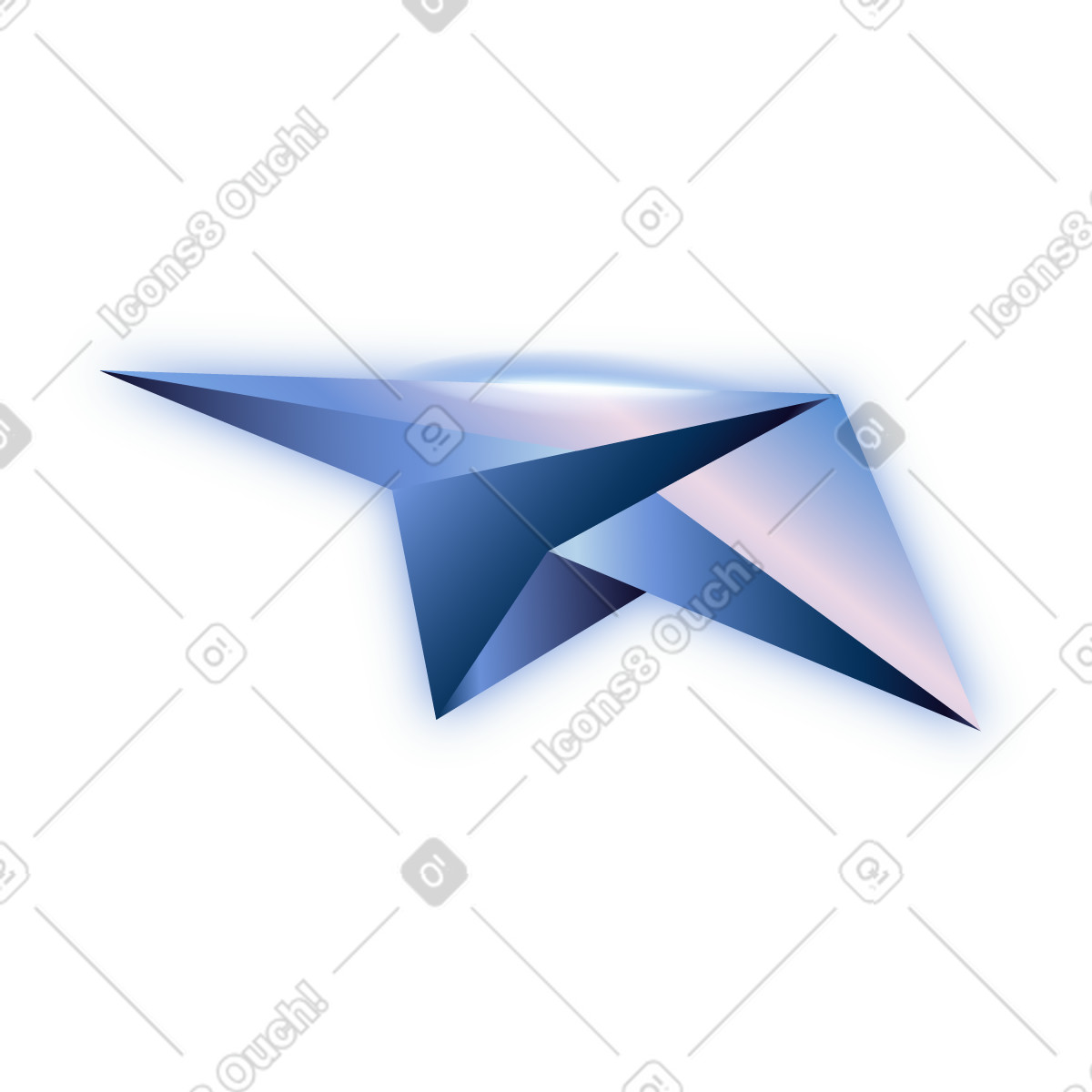 Ilustração de Paper airplane symbol for sending email message or notification em no estilo Dimension para baixar em PNG, SVG