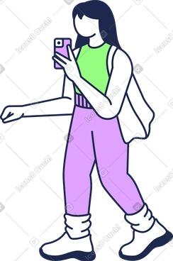 Femme avec des sacs et un téléphone portable à la main PNG, SVG