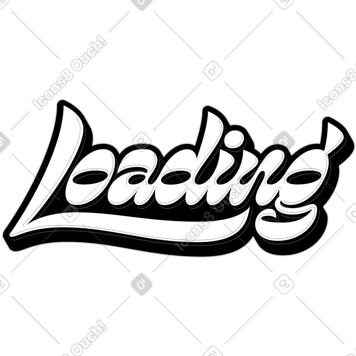 Ilustração de Carregamento letras com texto sombra em no estilo Lettering para baixar em PNG, SVG