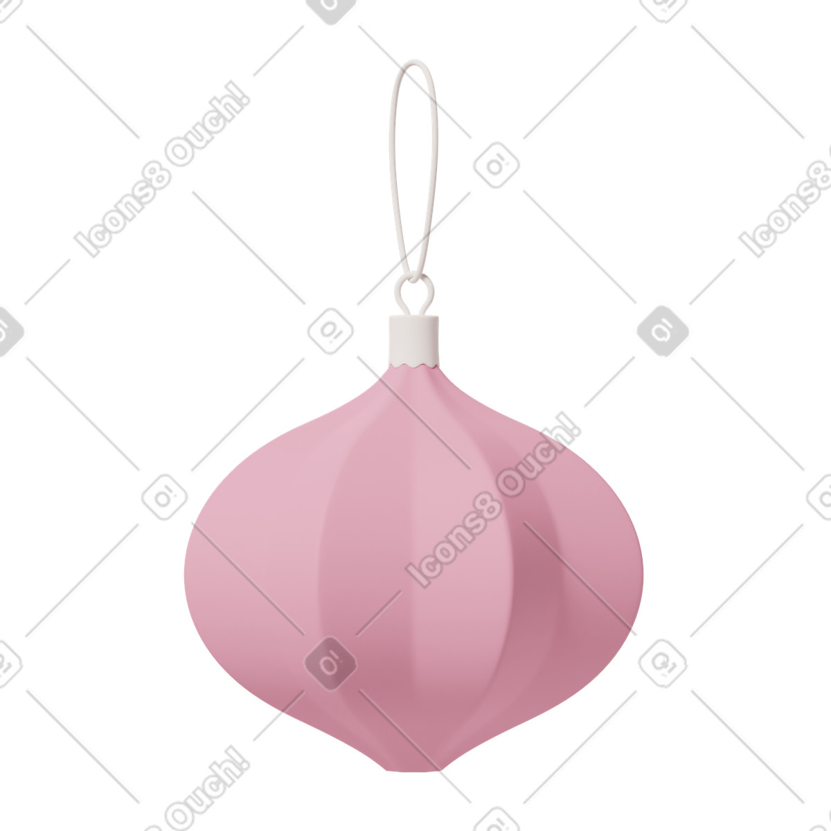 Pink onion shaped christmas ball ornament illustration in 3D Casual life style download in PNG, SVG