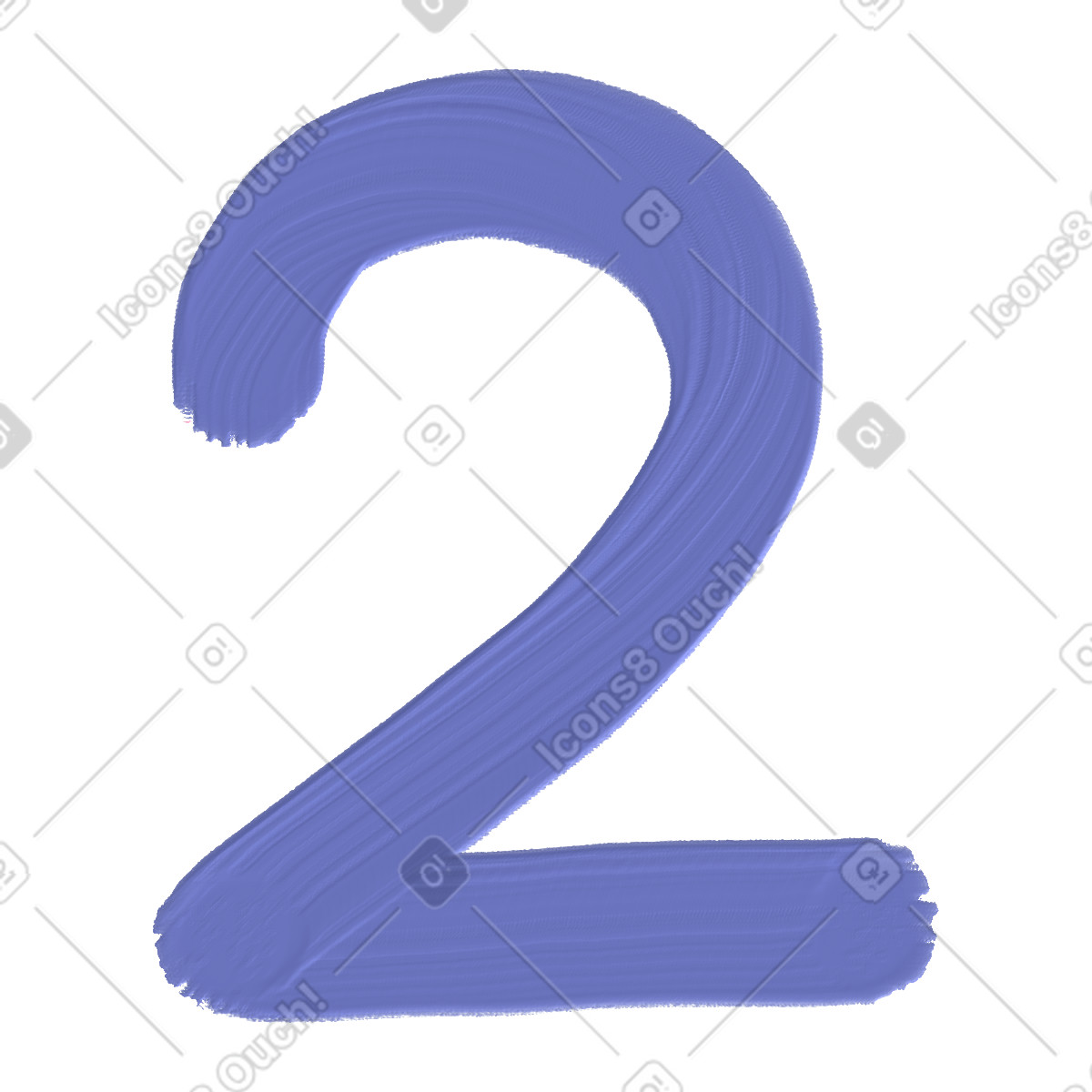 Scrapbooking 스타일의 Purple number two 일러스트레이션 PNG, SVG 다운로드
