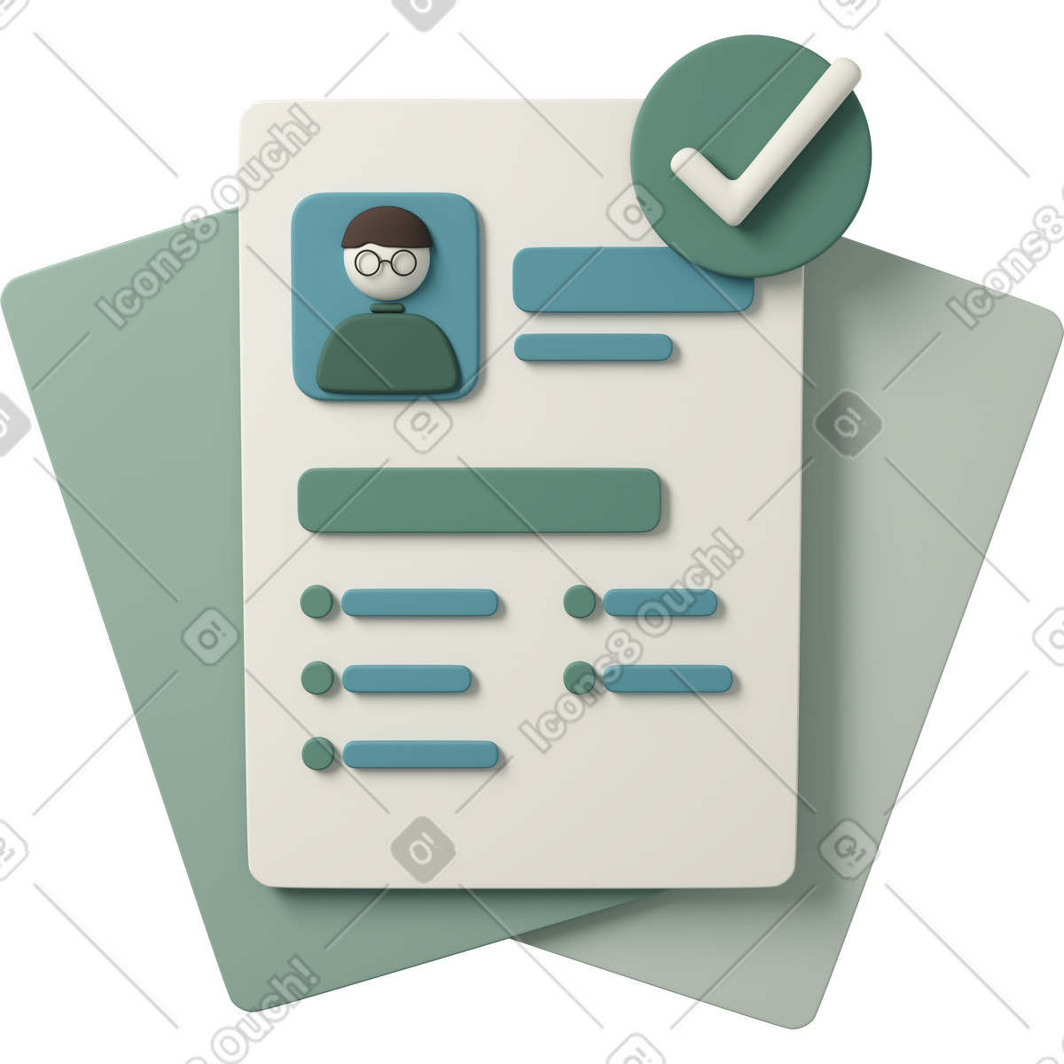 3D Casual life 스타일의 Job resume 일러스트레이션 PNG, SVG 다운로드
