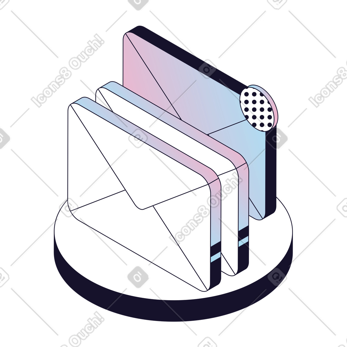Email Messages, Communication System, Inbox Management illustrazione in stile Node scarica in PNG, SVG