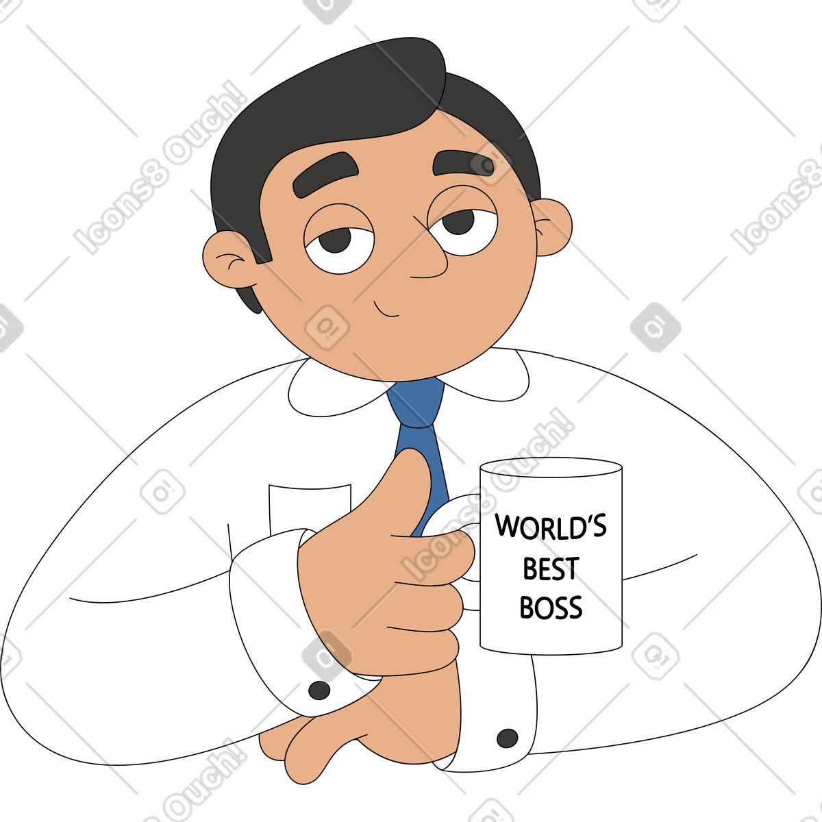 Ilustración Mejor jefe en estilo Sitcom a descargar en PNG y SVG