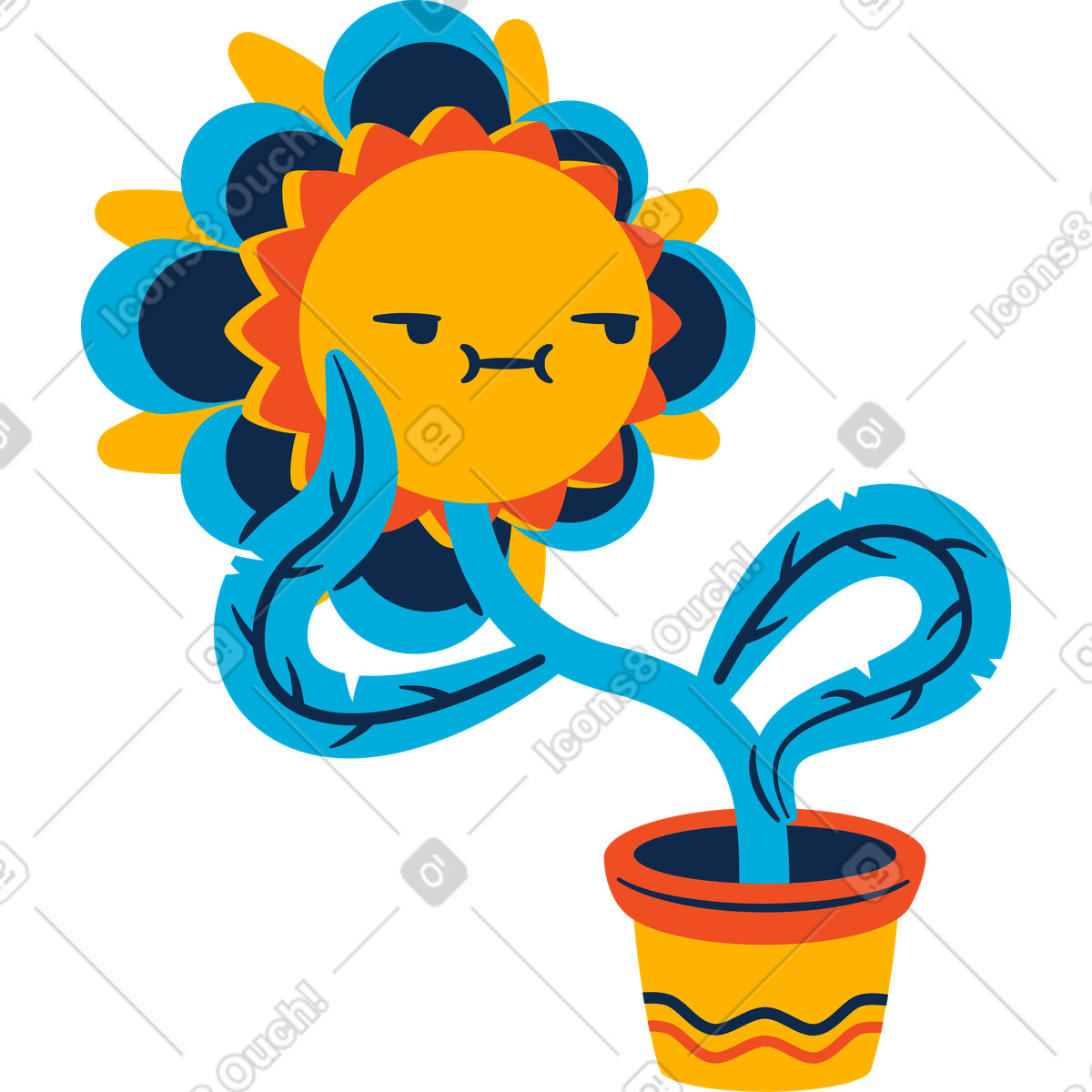 Blume-Illustration im Flame-Stil als Download in PNG, SVG