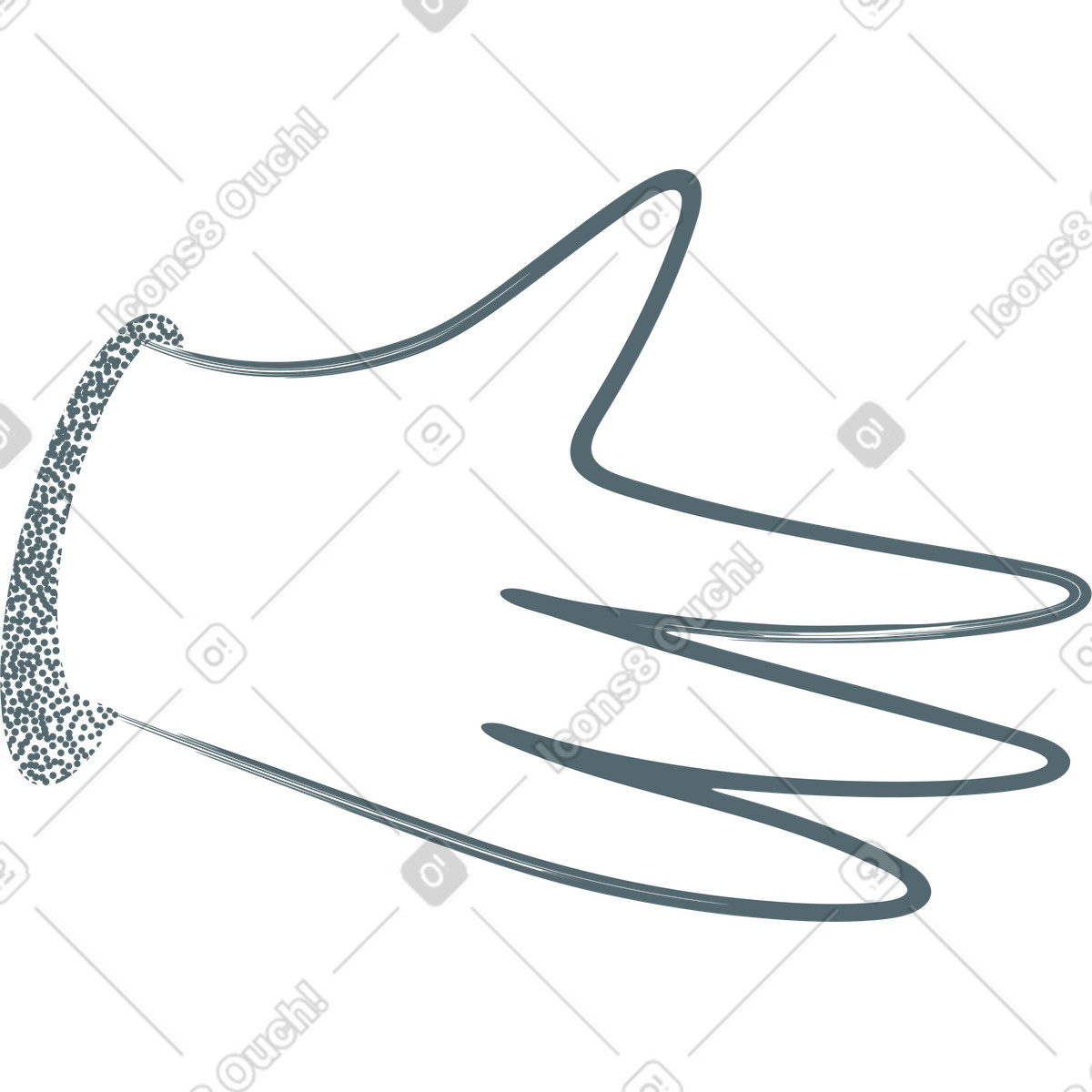 Open white hand side view illustration in Grain style download in PNG, SVG