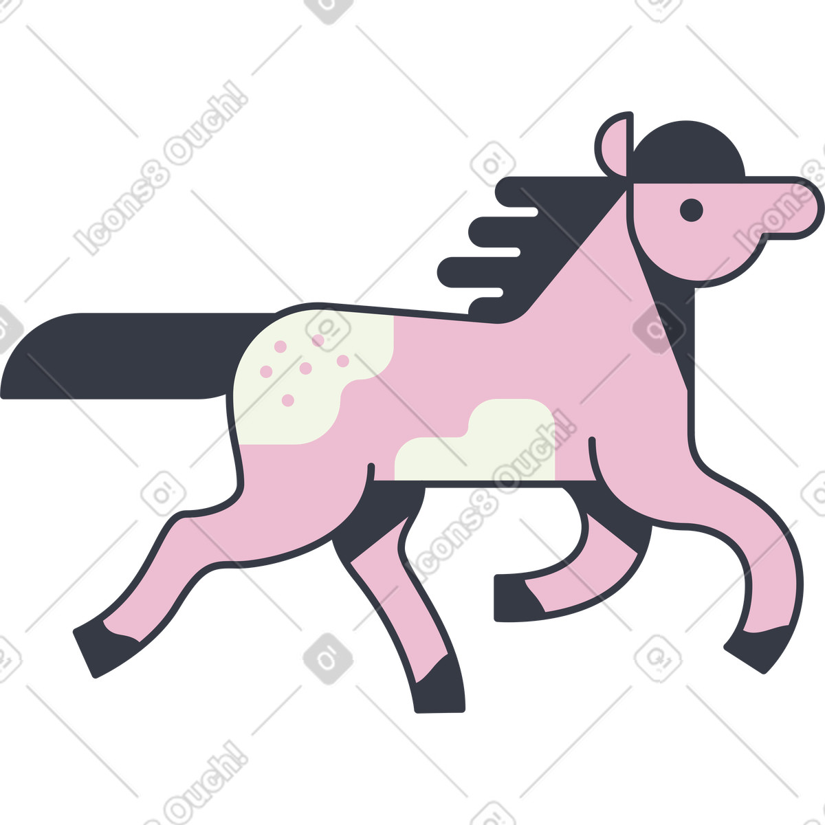 Ilustración Caballo en estilo Abstract a descargar en PNG y SVG