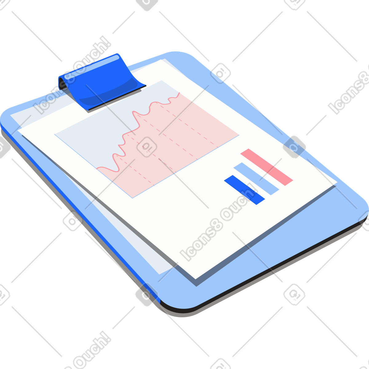 Analysis graph on the paper folder-Illustration im Editorial-Stil als Download in PNG, SVG