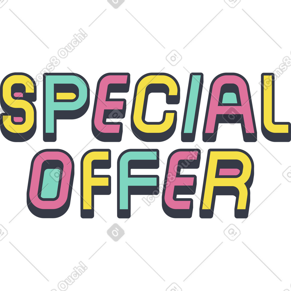 Ilustración Oferta especial de letras en estilo Abstract a descargar en PNG y SVG