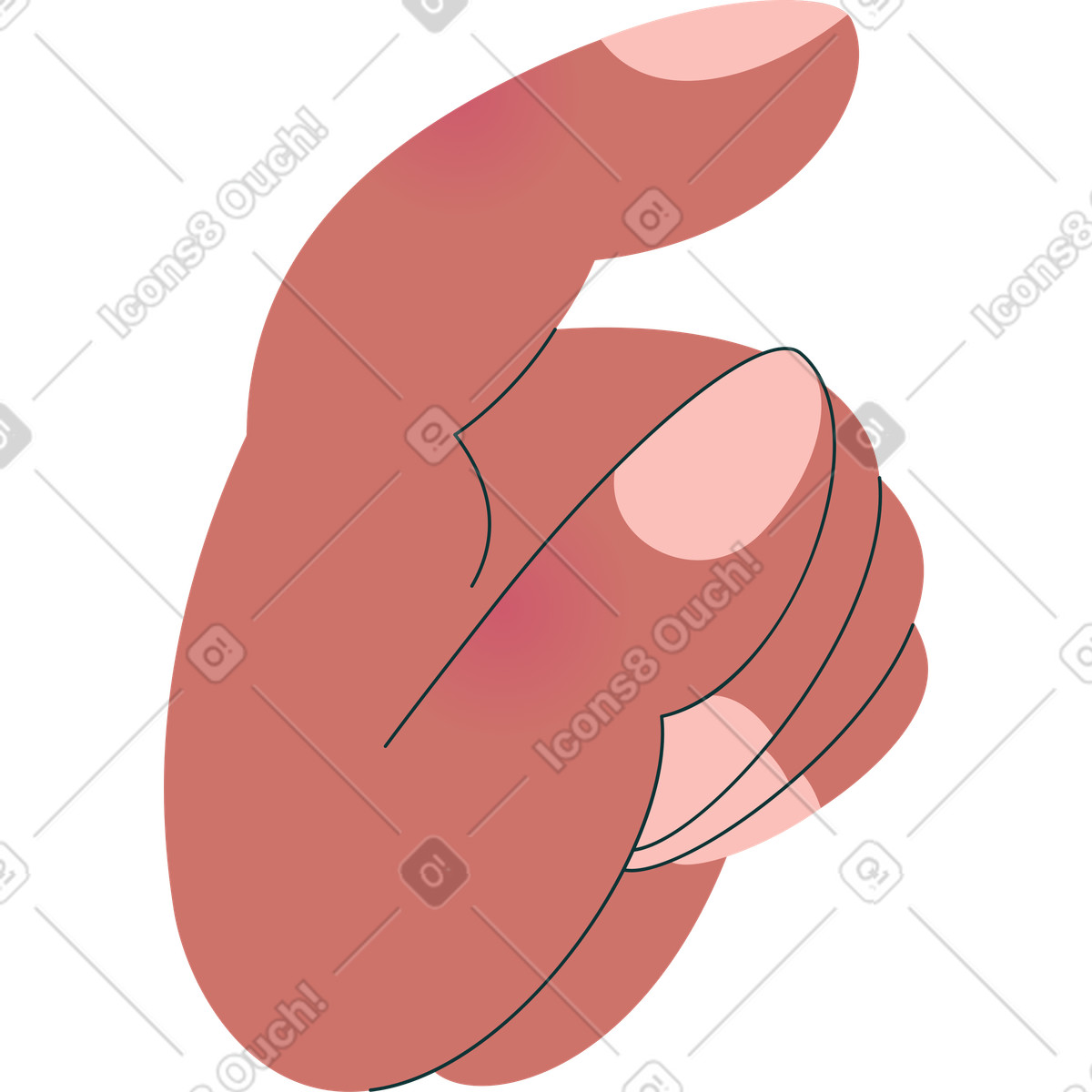 Left hand illustration in Florid style download in PNG, SVG