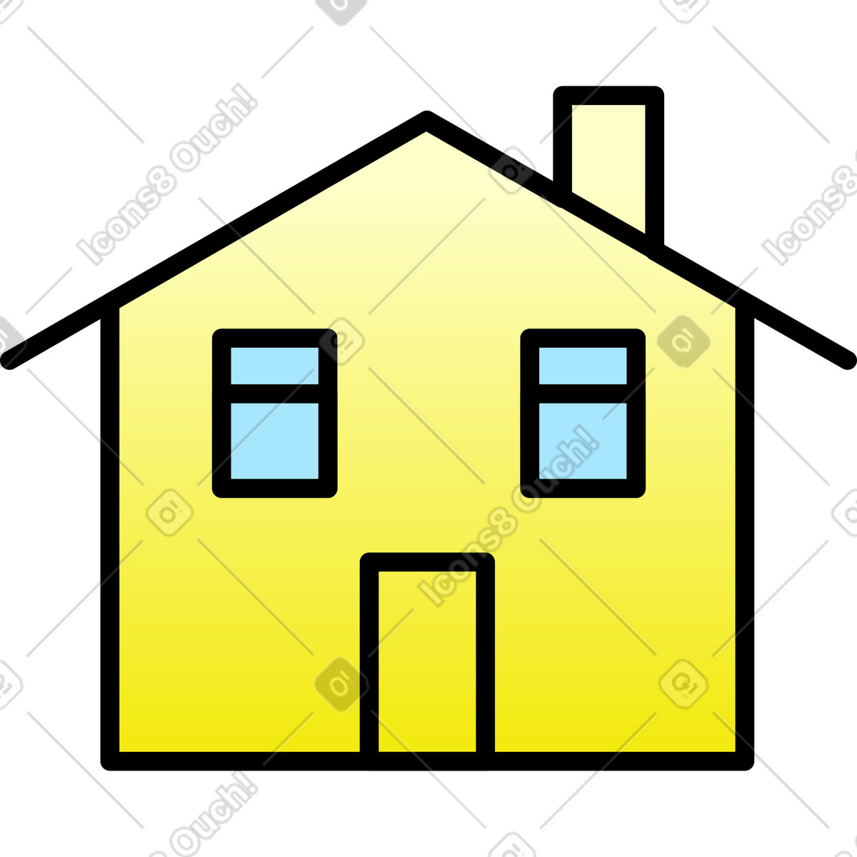 Ilustración Casita amarilla en estilo Pocus a descargar en PNG y SVG