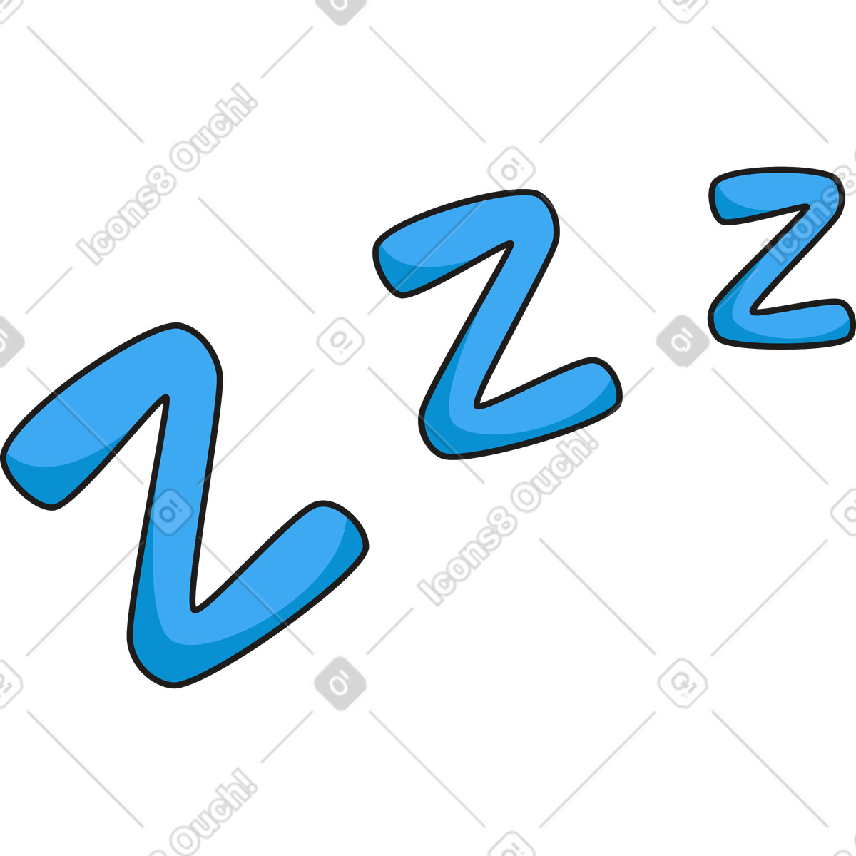 Tre lettere z illustrazione in stile Moji scarica in PNG, SVG