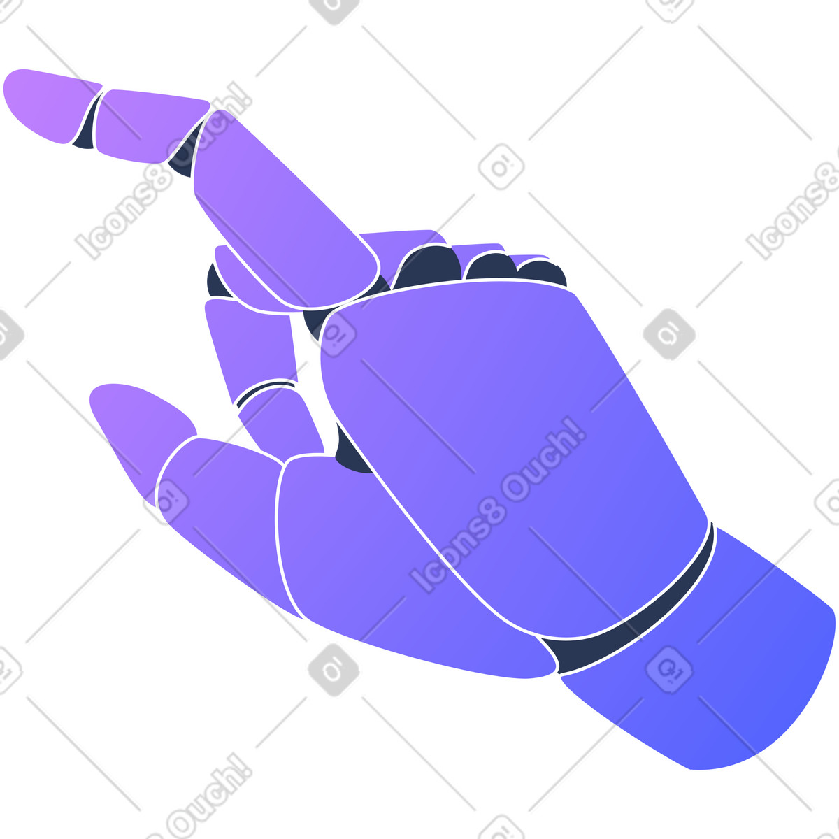 Ilustração de Mão robótica em no estilo Lucent para baixar em PNG, SVG
