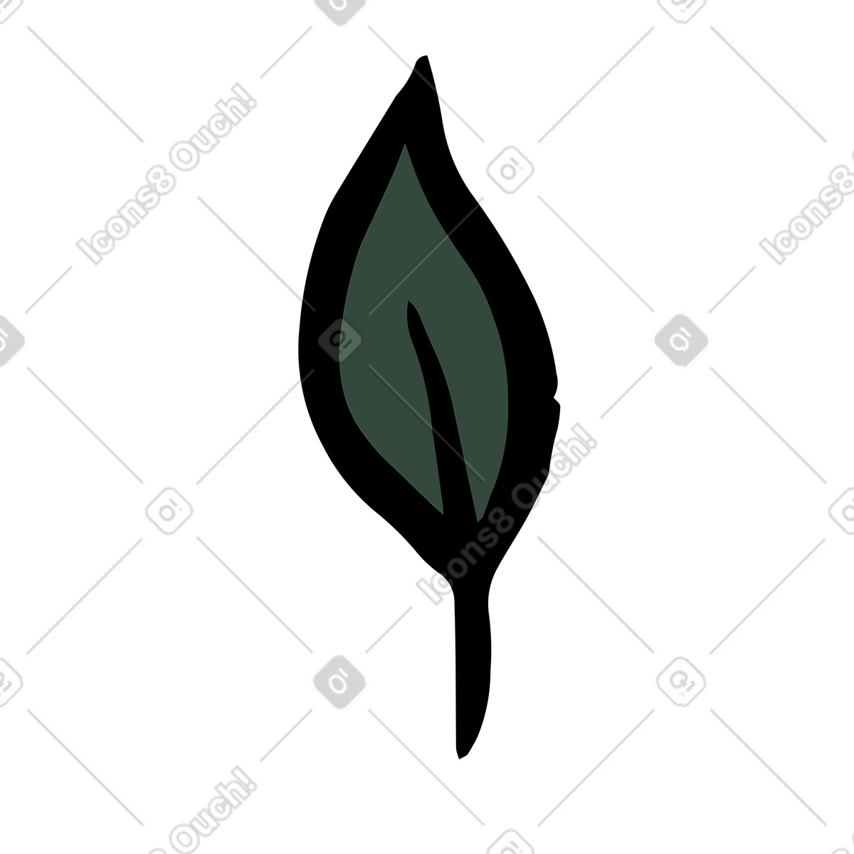 Scandi 스타일의 잎 일러스트레이션 PNG, SVG 다운로드