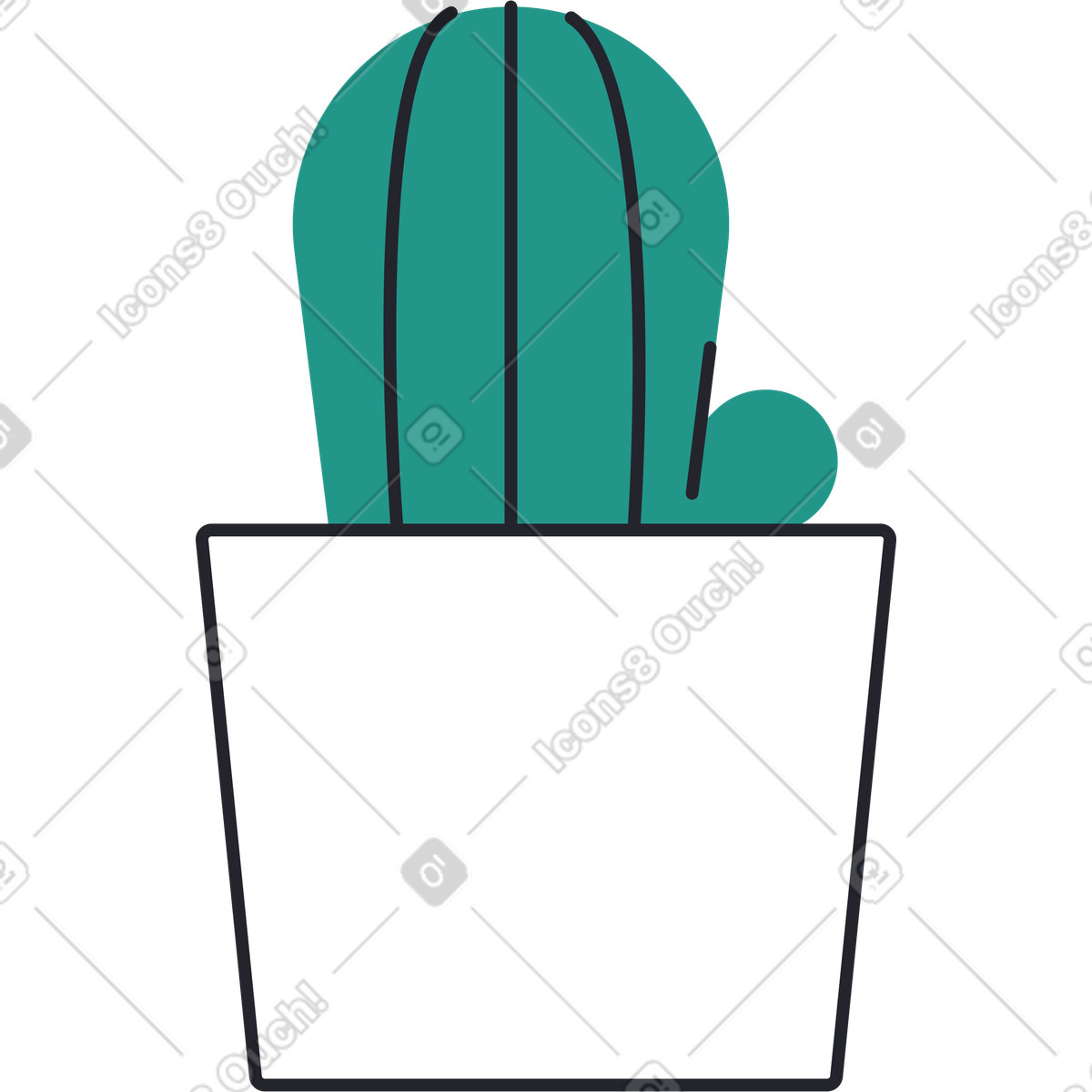 Ilustração de Cacto em no estilo Boba para baixar em PNG, SVG