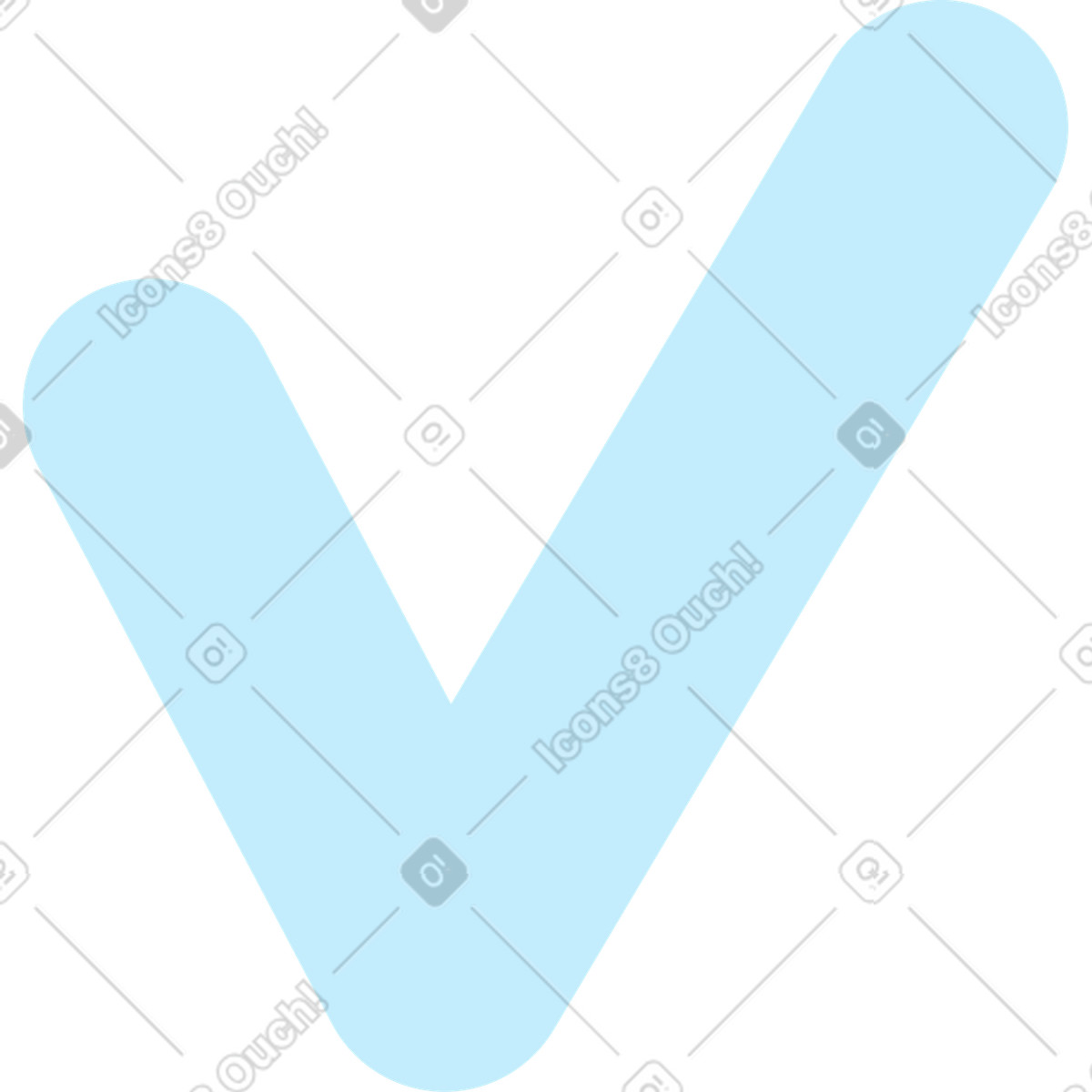 Ilustración Marca de verificación azul en estilo Marginalia a descargar en PNG y SVG