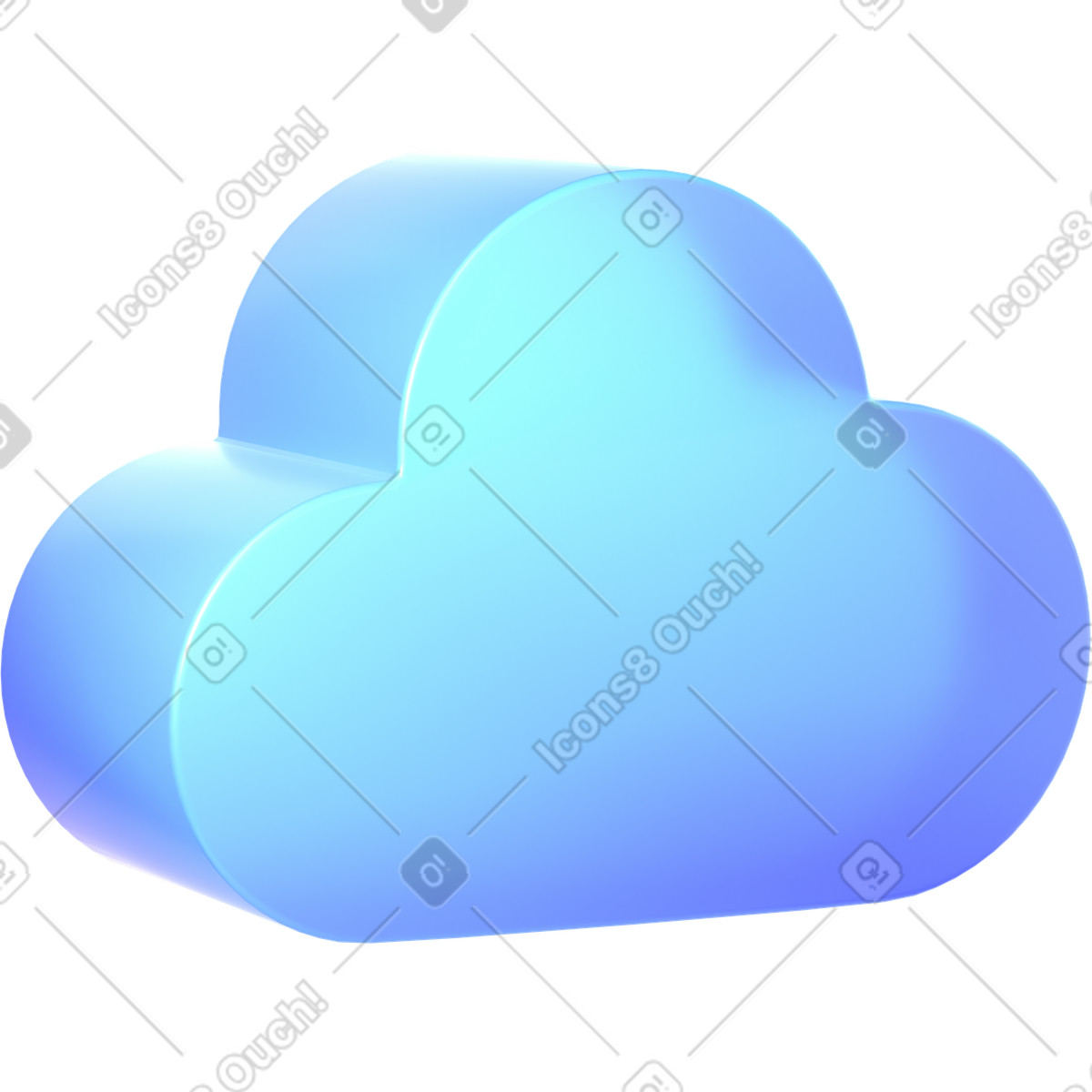 Ilustração de Nuvem abstrata em no estilo 3D Glassy para baixar em PNG, SVG