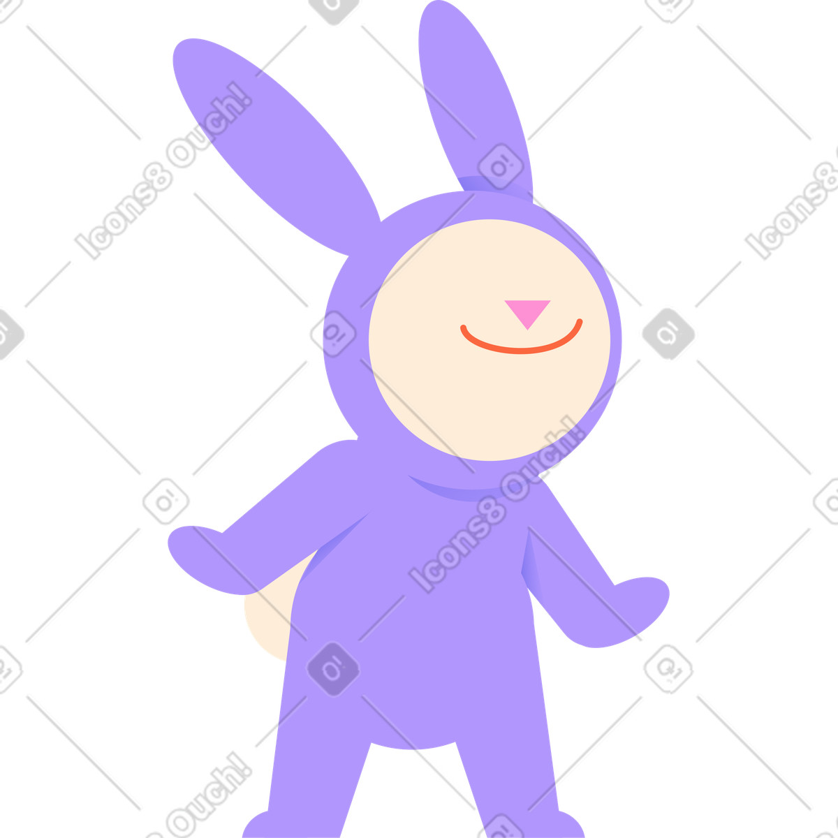 Easter bunny illustration in 8bit style download in PNG, SVG