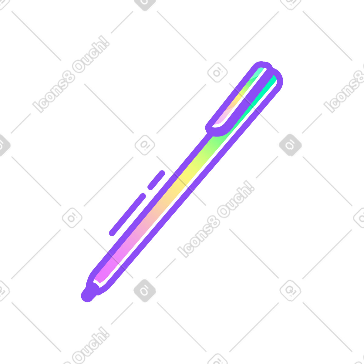 下载 Holographic 风格的 笔 插画，支持 PNG、SVG 格式