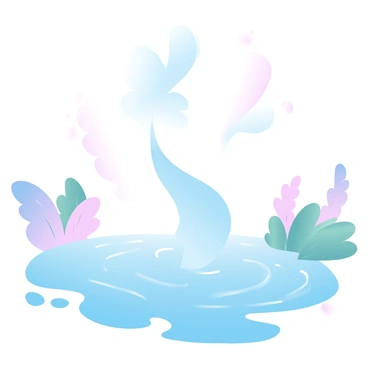 A water spirit is rising gracefully from a tranquil lake. The spirit has an ethereal form, with flowing wisps of water cascading around it. The lake reflects soft pastel colors of sunrise, creating a harmonious blend of pinks, oranges, and blues on the surface. Gentle ripples spread outward from where the spirit emerges, and delicate mist rises from the water, enhancing the atmosphere. Surrounding the lake are lush, green plants, subtly illuminated by the morning light.
