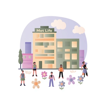 A child's drawing of the MetLife building with crayons and markers