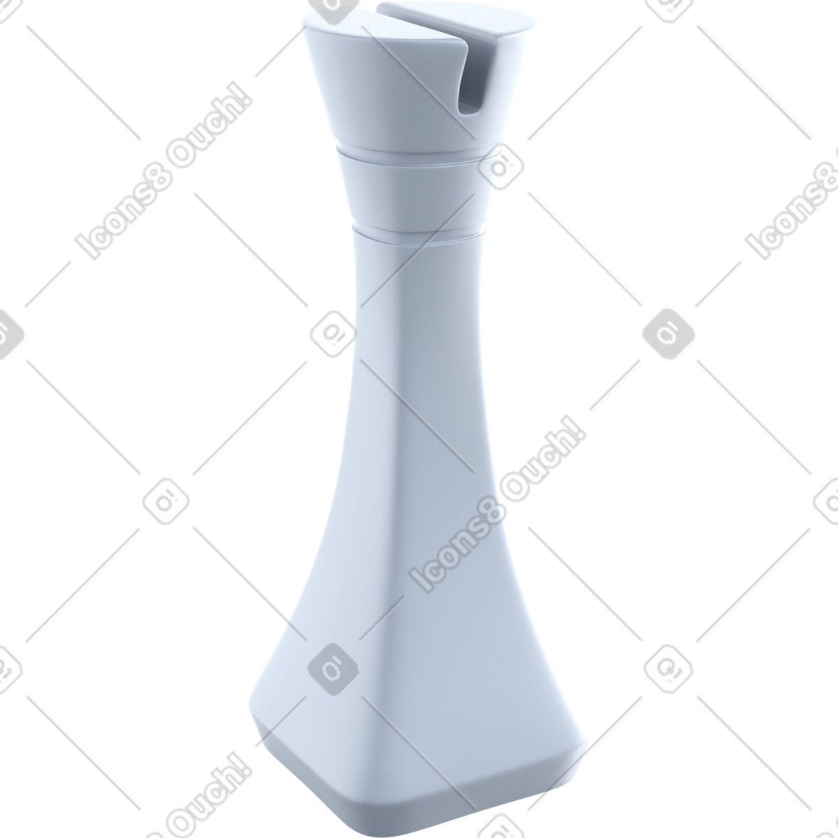 3D Pro 스타일의 White bishop chess piece for strategic thinking metaphor 일러스트레이션 PNG, SVG 다운로드