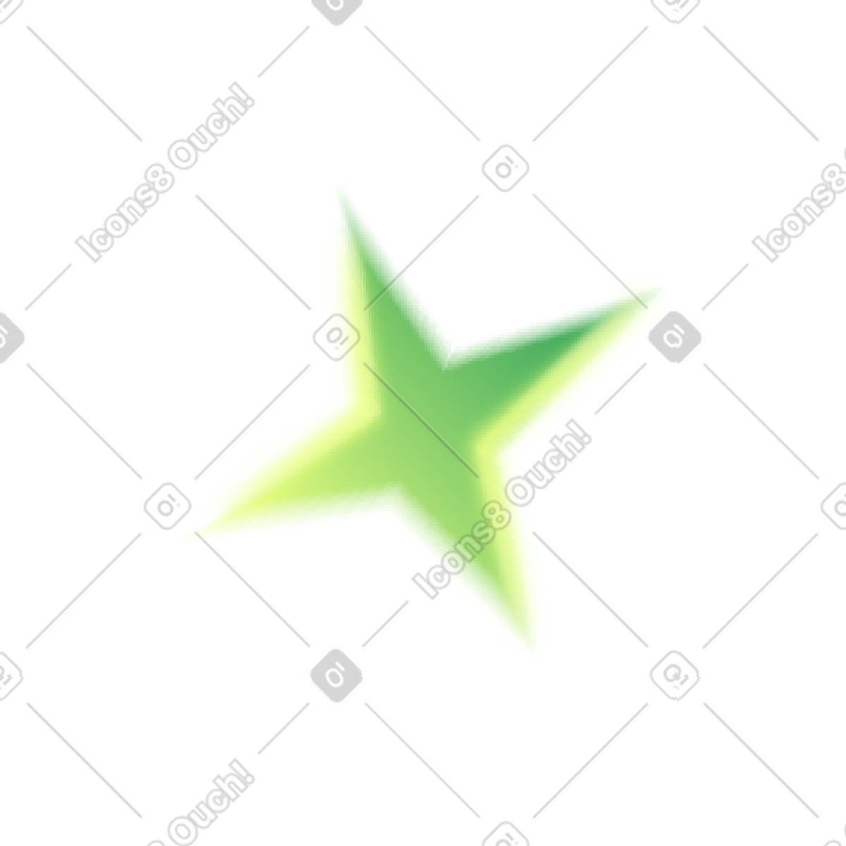 Green star illustration in PNG, SVG