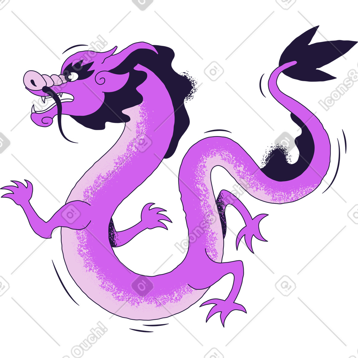 Conifer 스타일의 중국 용 일러스트레이션 PNG, SVG 다운로드