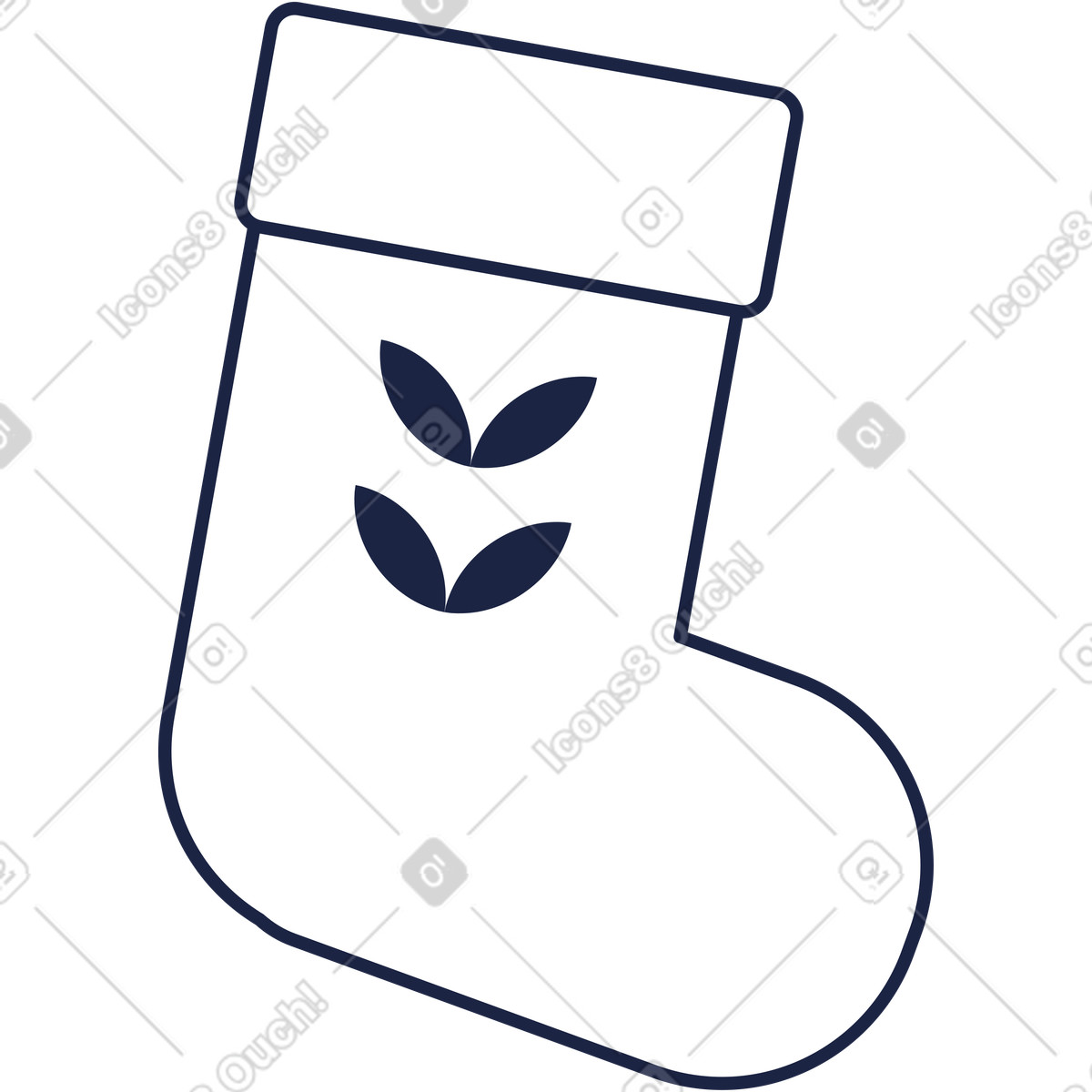 Christmas sock illustration in Urban Line style download in PNG, SVG